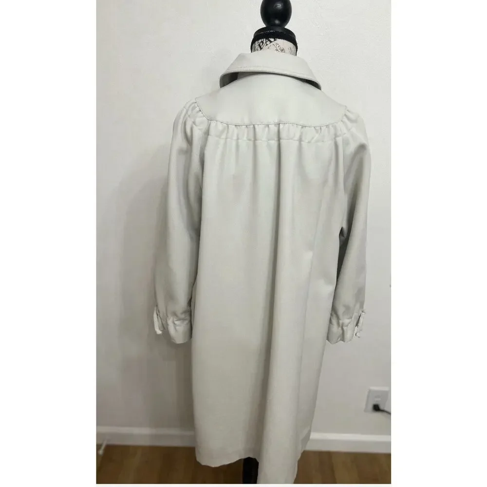 Vintage Forecaster of Boston Beige Rain Coat Parisian NYC Coastal Chic Sz 11/12 - Picture 3 of 9